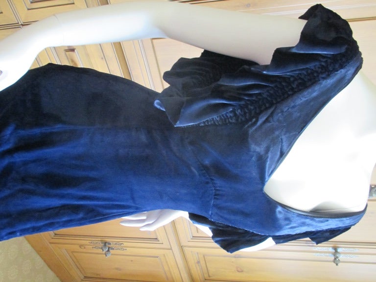 L'Wren Scott Blue Velvet Dress In New Condition In Cloverdale, CA