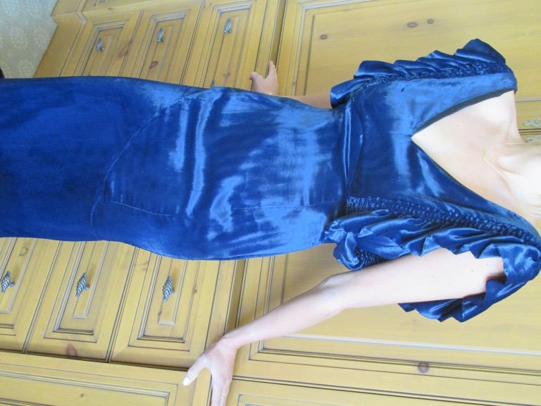 L'Wren Scott Blue Velvet Dress 2