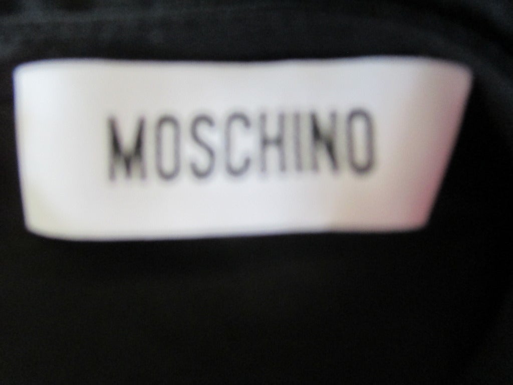 Moschino Elegant Bias Cut Black Dress with Lace Insert's 3