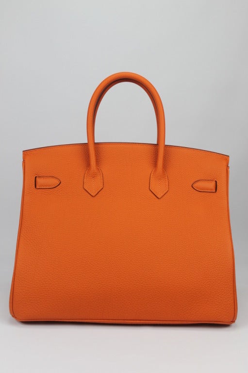 Birkin 35 on Togo Leather and Gold Hardware, Orange colour 1