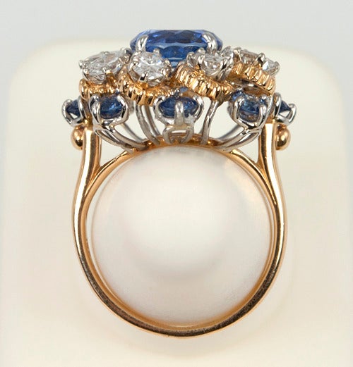 Oscar Heyman Sapphire and Diamond Ring For Sale 6