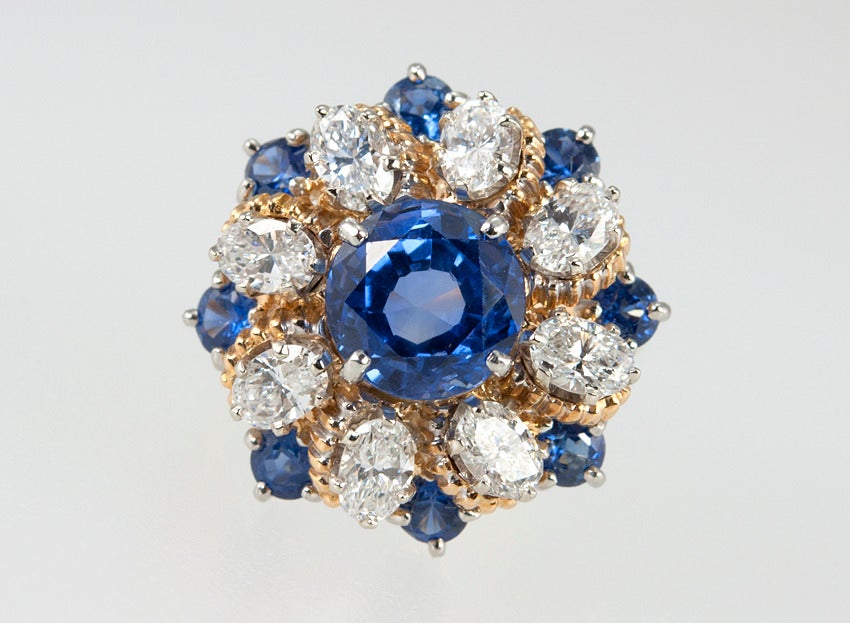 Women's Oscar Heyman Sapphire and Diamond Ring For Sale