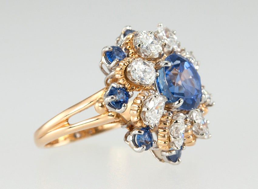 Oscar Heyman Sapphire and Diamond Ring For Sale 1