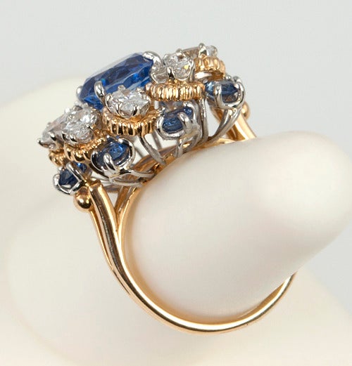 Oscar Heyman Sapphire and Diamond Ring For Sale 5