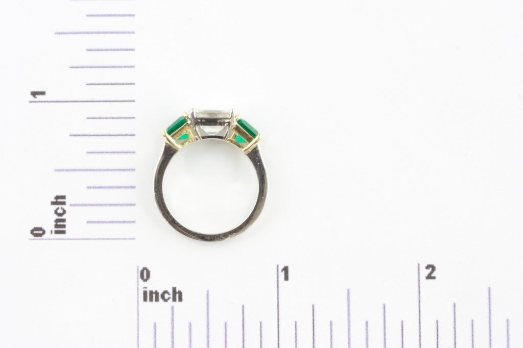 Women's Emerald Diamond Gold Engagement Ring