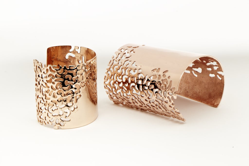 Lace Cufflink Bracelet gold plated