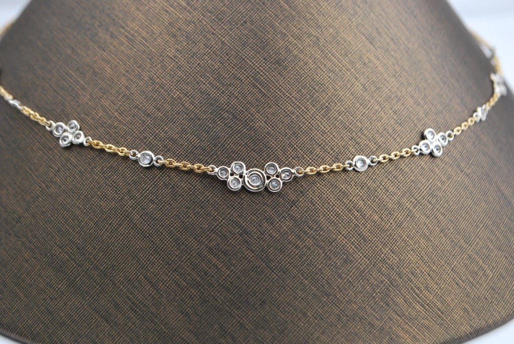 Two Tone Platinum & Gold Diamond Necklace