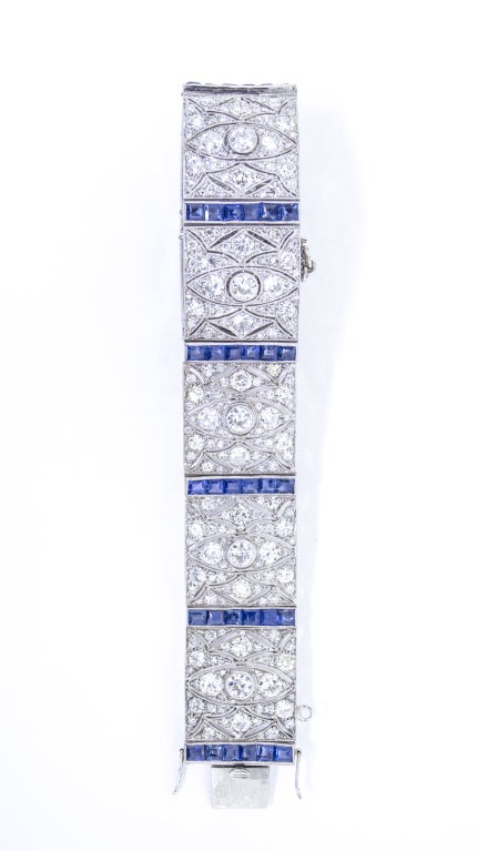 The 18K white gold piece with eight carats of sapphires and 25 carats of diamonds. Obtained from the daughter of the original owner. Had been stored in a bank for over 60 years and hardly worn!  