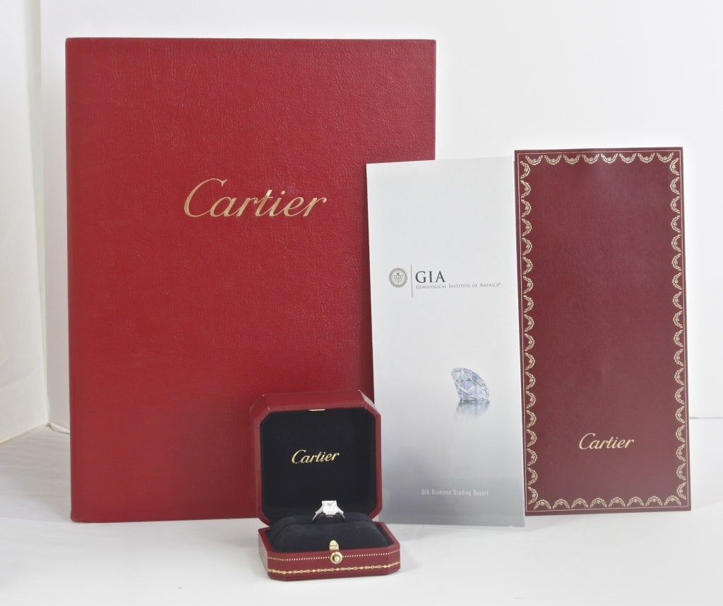 CARTIER 4.48 Carat Diamond Platinum Ring For Sale 5
