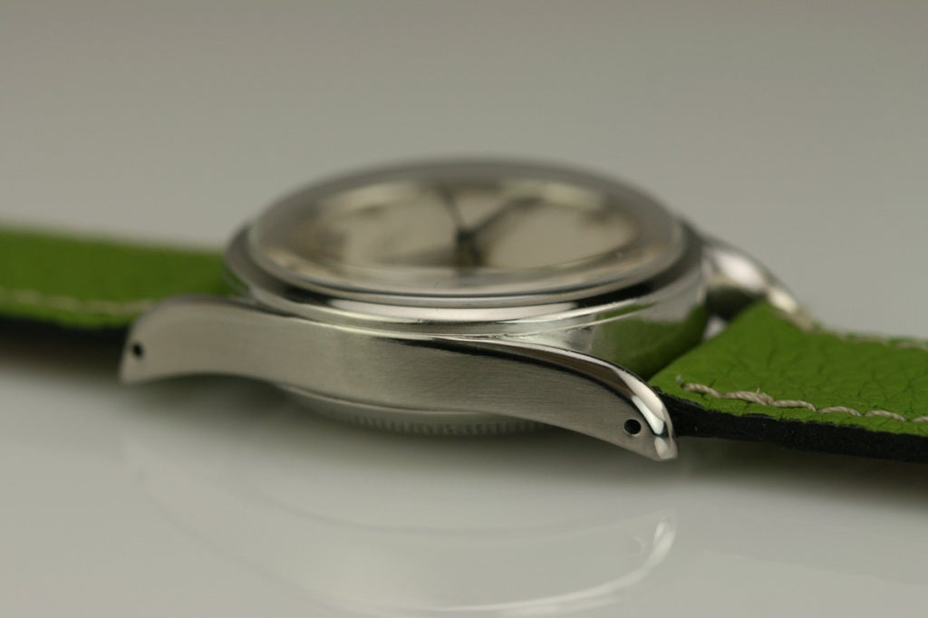Men's Rolex Stainless Steel Bombé Wristwatch Ref 5018 circa 1960s