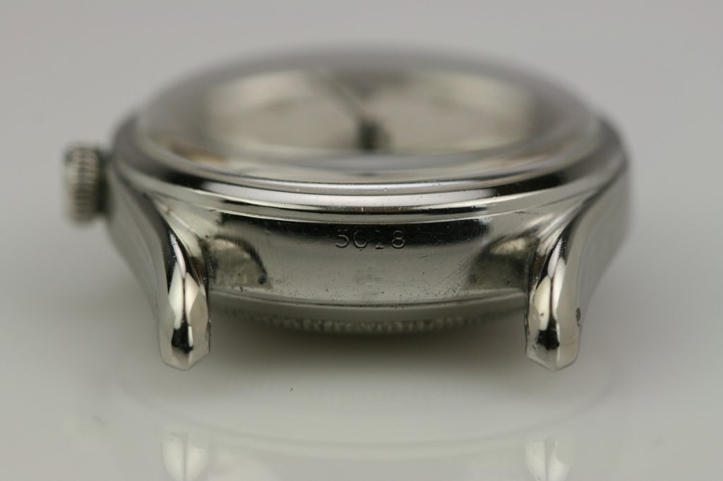 Rolex Stainless Steel Bombé Wristwatch Ref 5018 circa 1960s 2