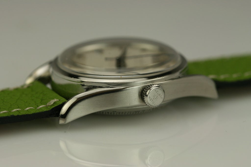 Rolex Stainless Steel Bombé Wristwatch Ref 5018 circa 1960s 1