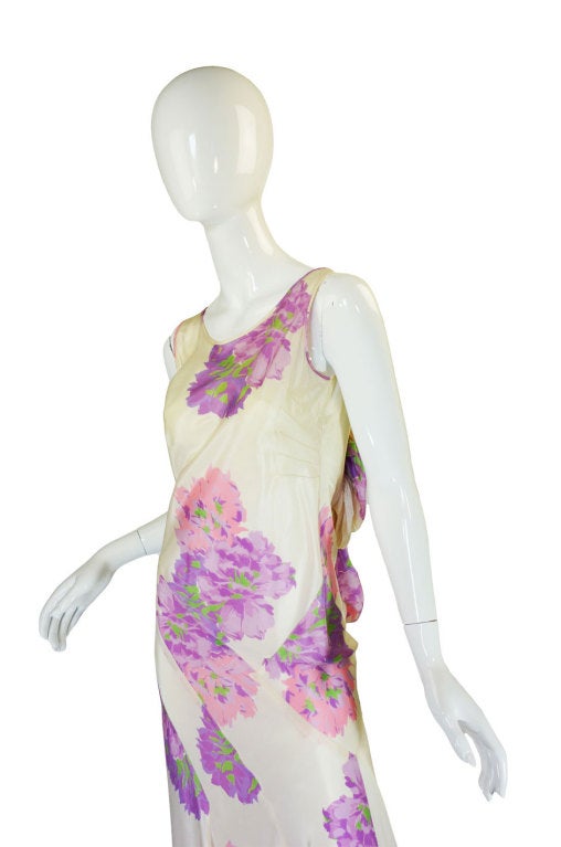 1930s Silk Taffeta Bias Cut Gown W Bustle Drape Detail 1