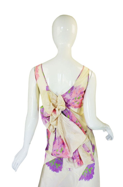 1930s Silk Taffeta Bias Cut Gown W Bustle Drape Detail 2