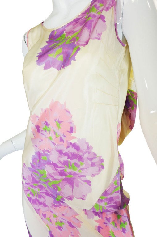 1930s Silk Taffeta Bias Cut Gown W Bustle Drape Detail 3
