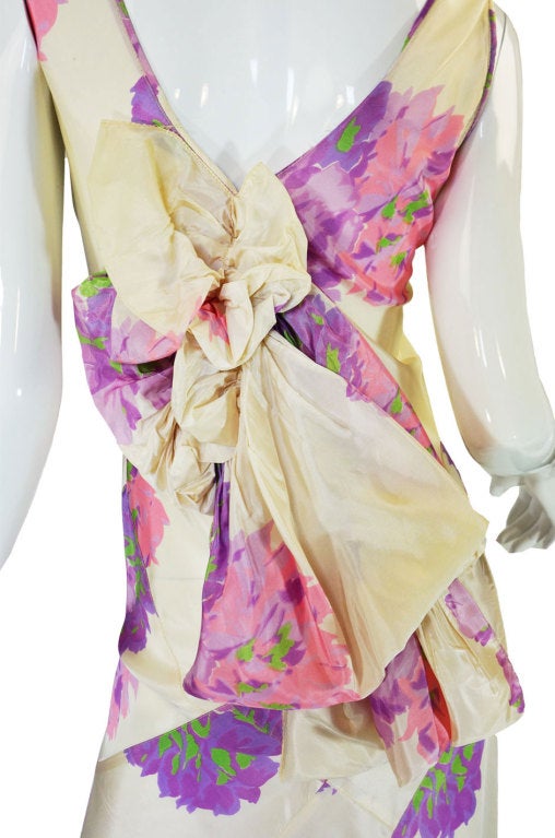 1930s Silk Taffeta Bias Cut Gown W Bustle Drape Detail 4