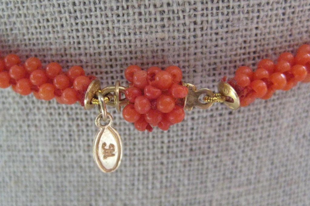 Coral Tassel Necklace 4