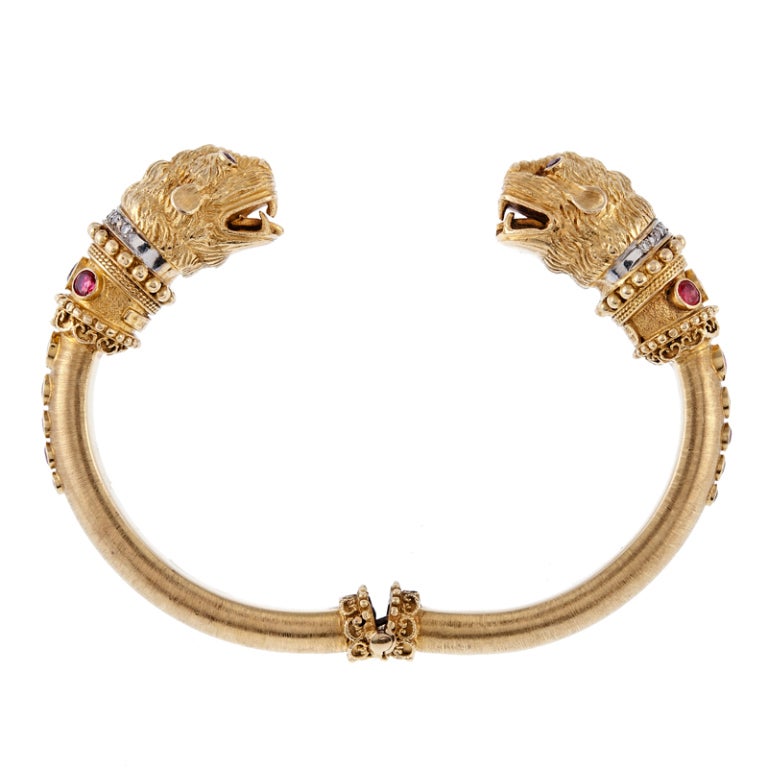 LALAOUNIS Greek Ruby Diamond Bracelet and Earrings Suite 1