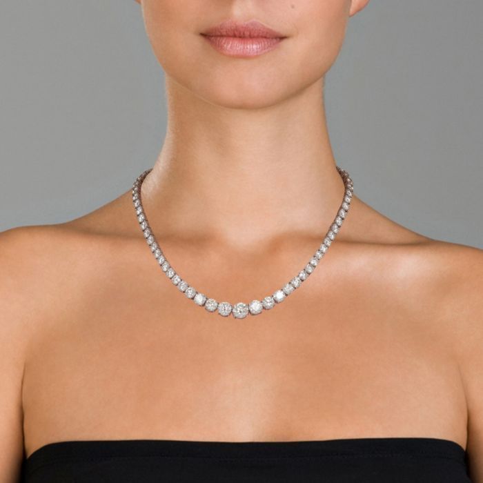 women diamond tennis necklace