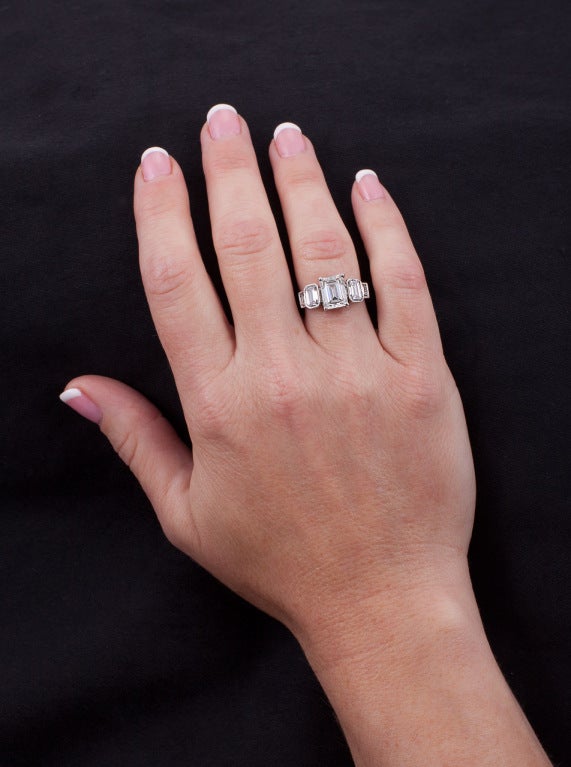 Contemporary GIA Certified 4.30 Carat Diamond Platinum Engagement Ring