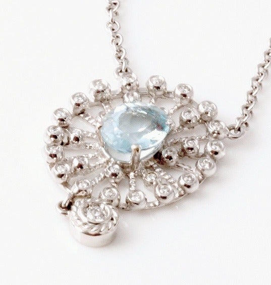 LAUREN K Diamond Topaz Pendant Necklace