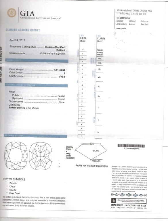 Exquisite GIA 4::11 Ct Cushion Cut Diamant Verlobungsring 4