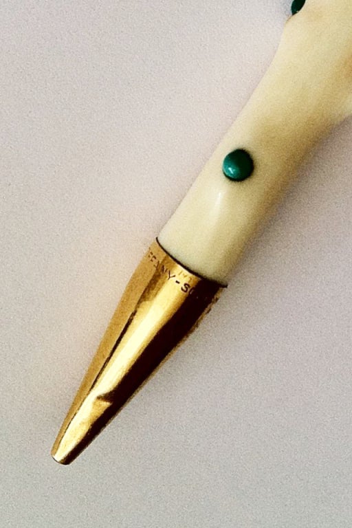 Jean Schlumberger Ivory Turquoise Gold Pencil with Provenance In Excellent Condition For Sale In Phoenix, AZ