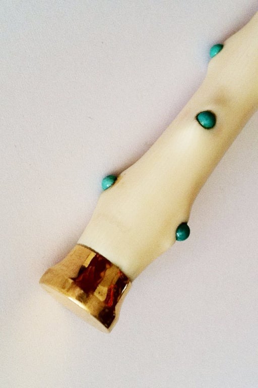 Jean Schlumberger Ivory Turquoise Gold Pencil with Provenance For Sale 1