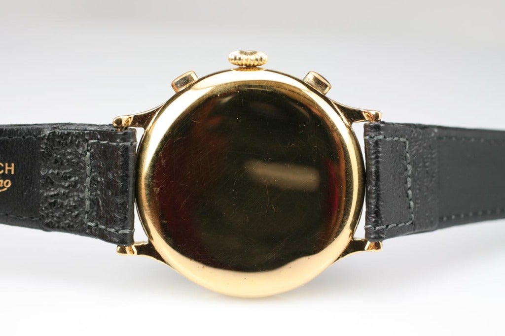 EBERHARD & CO Gold-Plated Chronograph Wristwatch circa 1930s 2