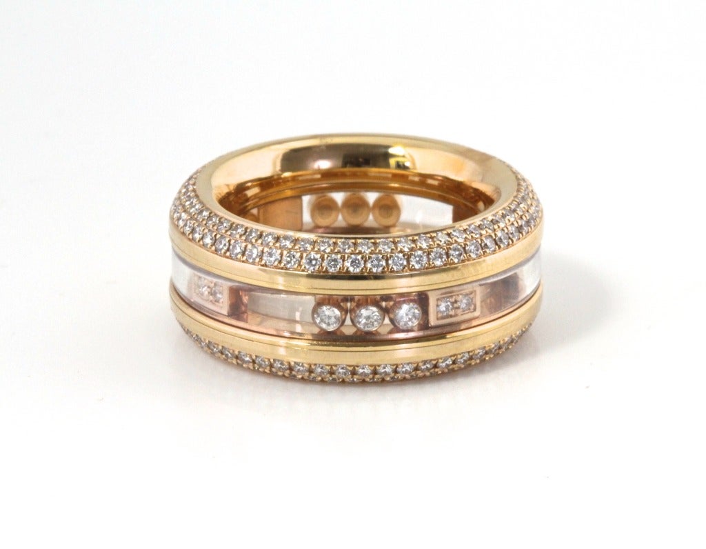 CHOPARD Rose Gold And Diamond HAPPY DIAMONDS Ring 1