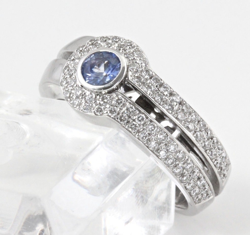 Visit MatterLA.com for more jewelry and accessories.

What a pretty ring from the relatively new designer Di Modolo.  This gorgeous white gold and white diamond ring showcases a beautiful blue sapphire in the center. This is a brand new, never