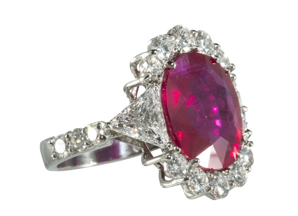 Women's Ruby And Diamond Platinum Ring