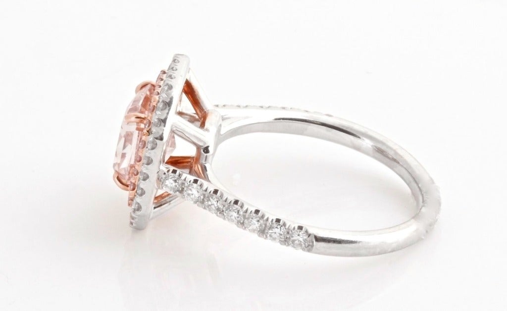 Contemporary Fancy Orangy Pink 1.92 Ct Gia Diamond Ring For Sale