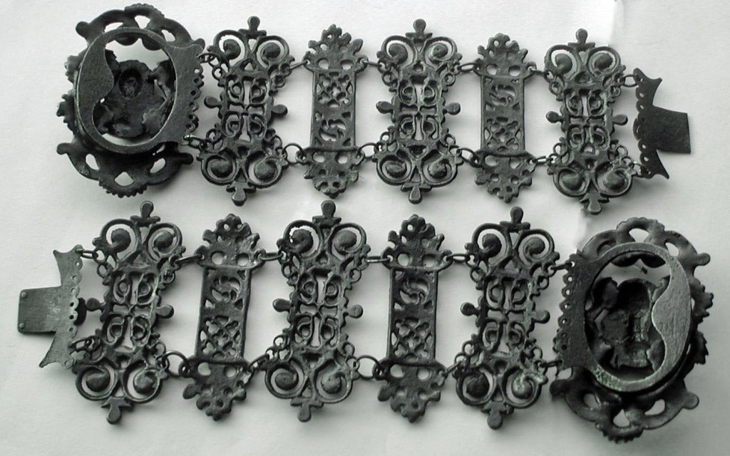 Women's Pair of Antique Berlin Iron Bracelets