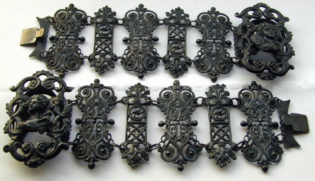 Pair of Antique Berlin Iron Bracelets 4