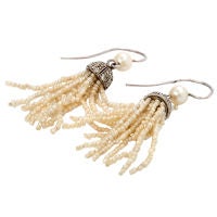 Antique Pearl Fringe Earrings.