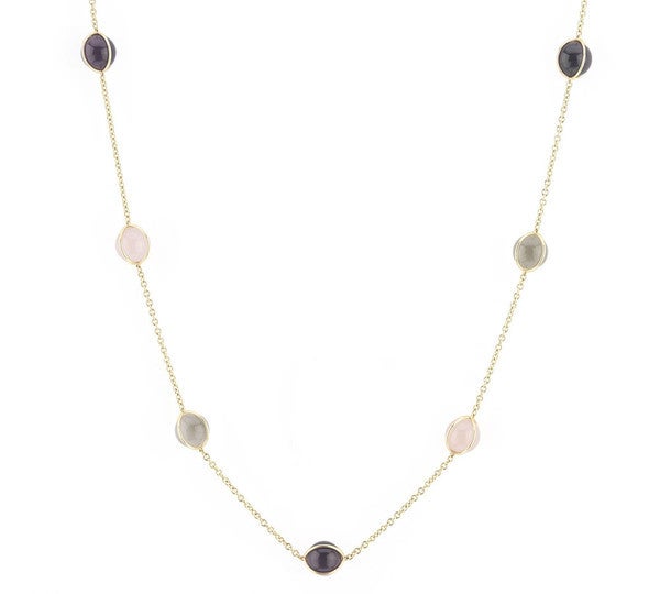 18kt Multi Color Ball Necklace For Sale 2