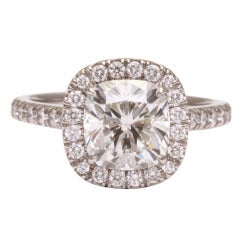 Exceptional Diamond Cushion Engagement Ring, GIA
