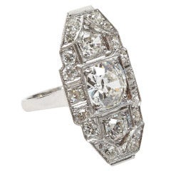 An Art Deco  diamond Tablet ring