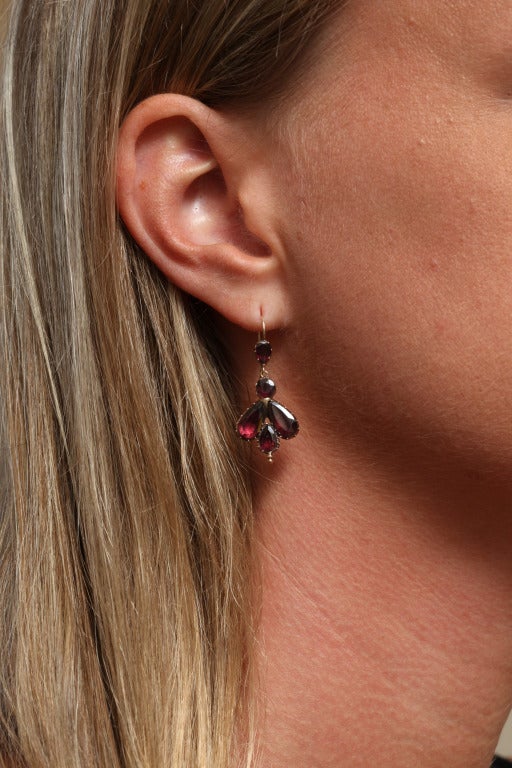 Early 19th Century Garnet Fly Earrings 1