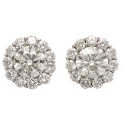 Bold Diamond Stud Earrings with Diamond Jackets