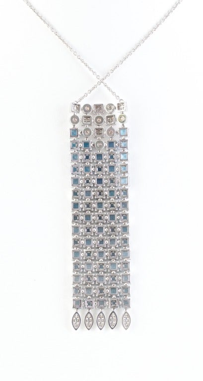 BULGARI Blue Topaz and Diamond Lucea Necklace For Sale 1