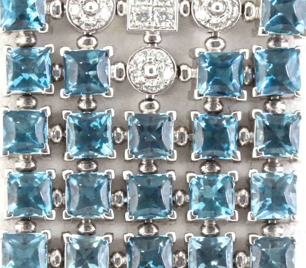 BULGARI Blue Topaz and Diamond Lucea Necklace For Sale 2