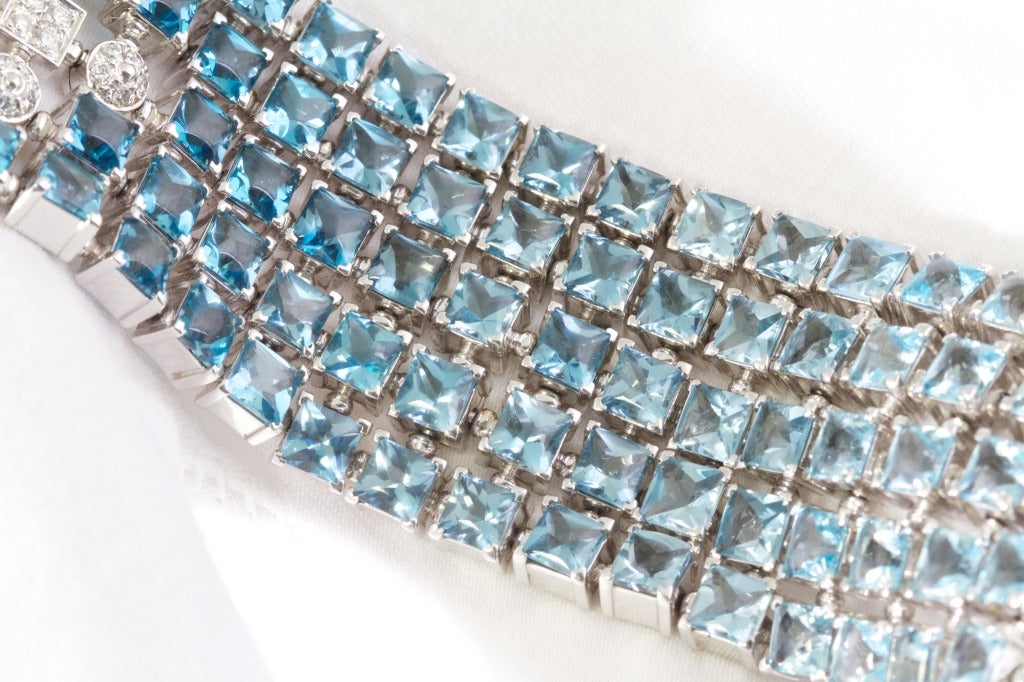 BULGARI Blue Topaz and Diamond Lucea Necklace For Sale 3