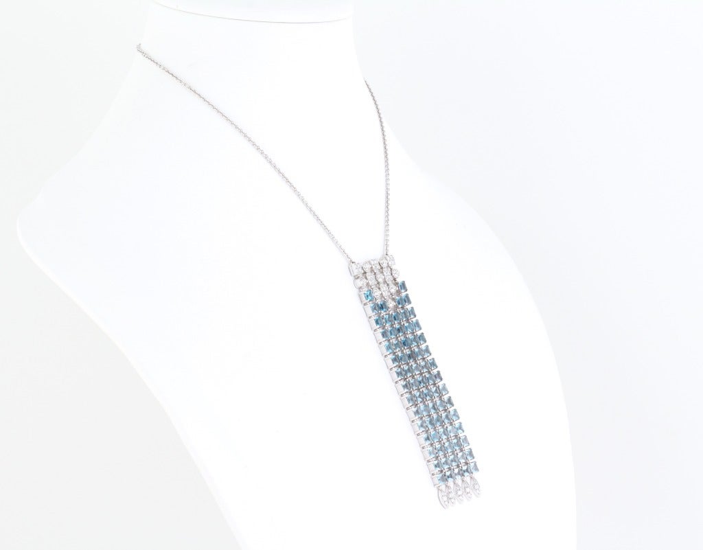 BULGARI Blue Topaz and Diamond Lucea Necklace For Sale 4