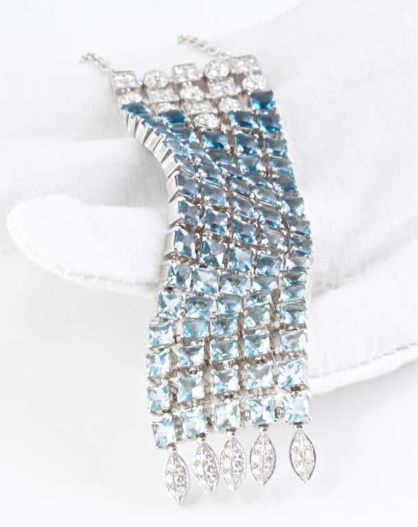 BULGARI Blue Topaz and Diamond Lucea Necklace For Sale 5
