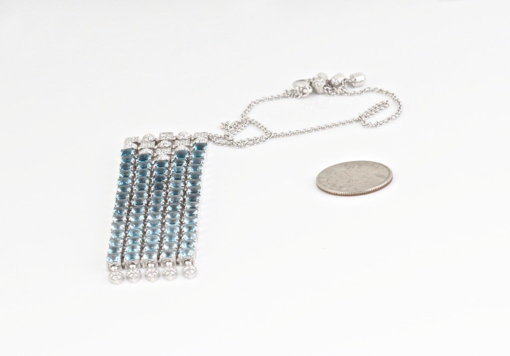 Contemporary BULGARI Blue Topaz and Diamond Lucea Necklace For Sale