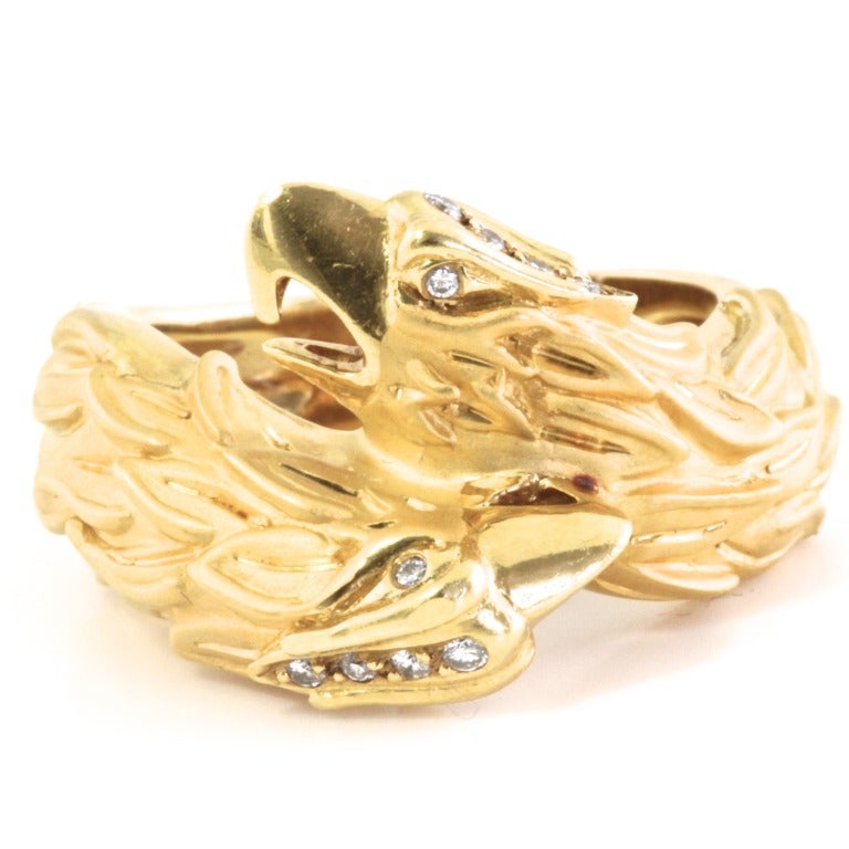 CARRERA Y CARRERA Yellow Gold Eagle Ring with Diamonds