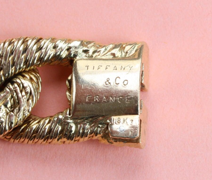 Women's or Men's TIFFANY & CO. Gold Braided Link Bracelet