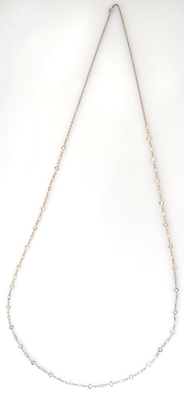Art Deco Unique Deco Diamond by the Yard Platinum Chain - 36